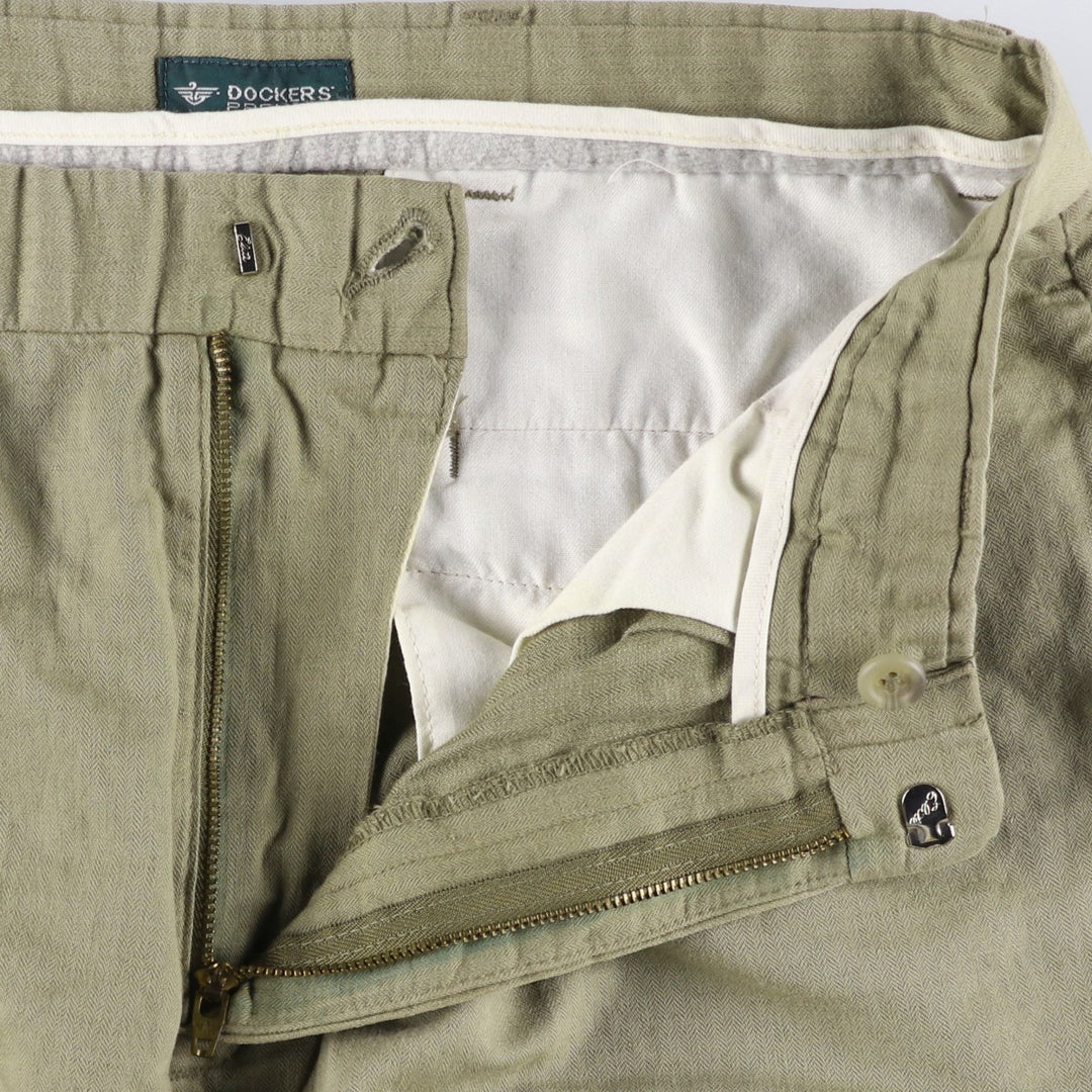 Dockers Premium Two-Pleated Cotton and Linen Pants, Men's Size W30 linen Khaki type Vintage Second Hand