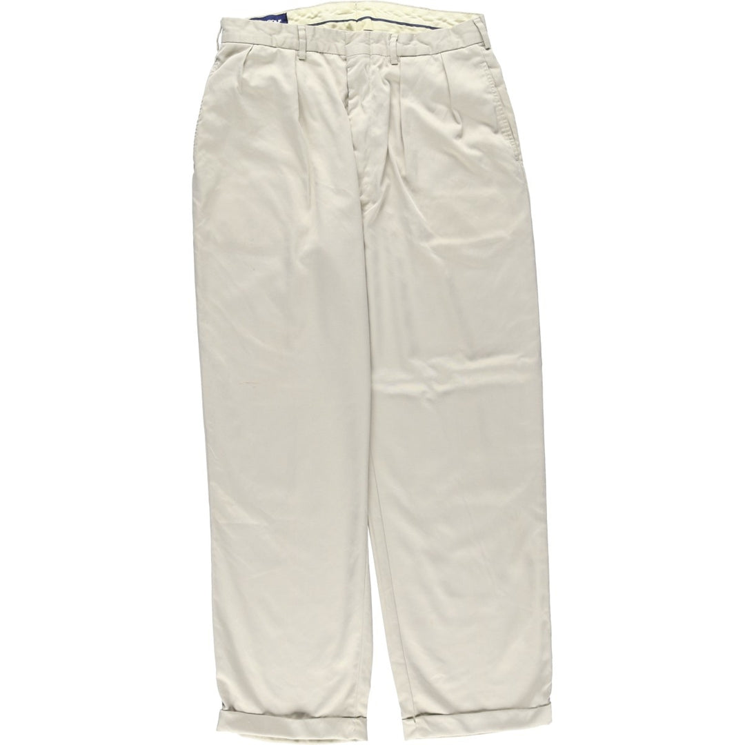 Ralph Lauren POLO GOLF two-pleat slacks, men's size W33 polyester Beige type Vintage Second Hand