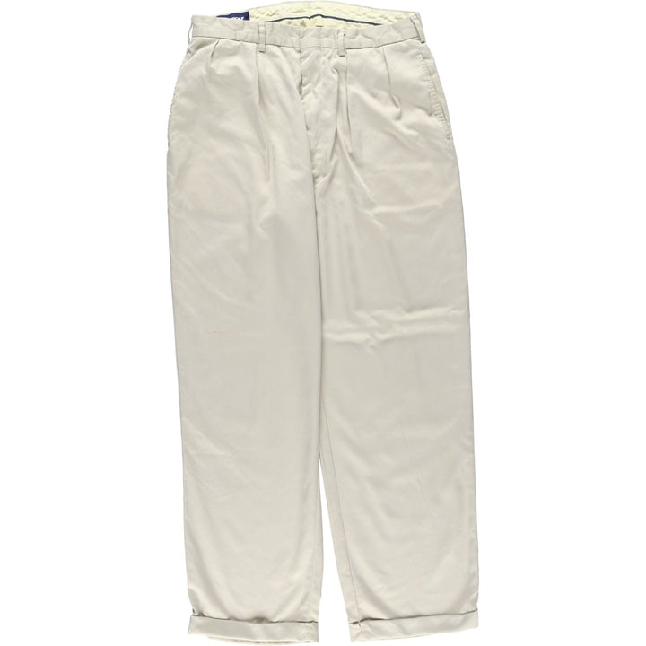 Ralph Lauren POLO GOLF two-pleat slacks, men's size W33 polyester Beige type Vintage Second Hand