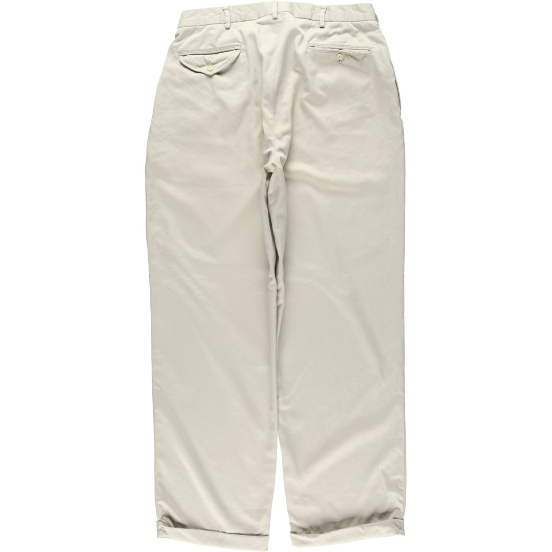 Ralph Lauren POLO GOLF two-pleat slacks, men's size W33 polyester Beige type Vintage Second Hand