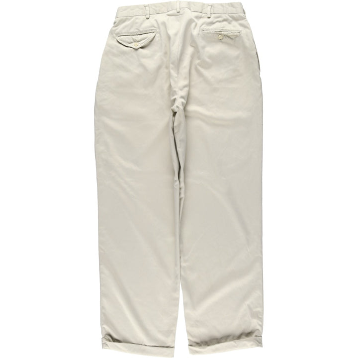 Ralph Lauren POLO GOLF two-pleat slacks, men's size W33 polyester Beige type Vintage Second Hand