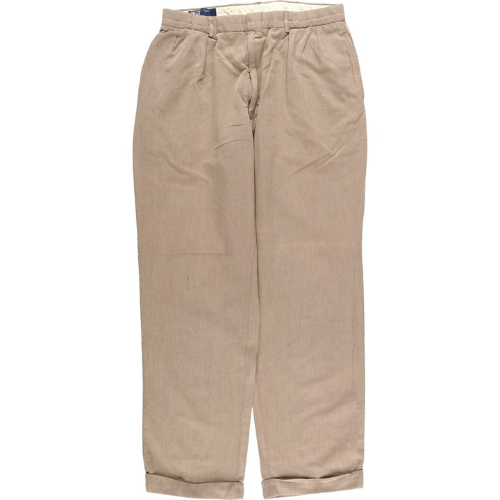 Ralph Lauren POLO by Ralph Lauren two-pleat slacks, men's size W31 cotton beige type brown Vintage Second Hand
