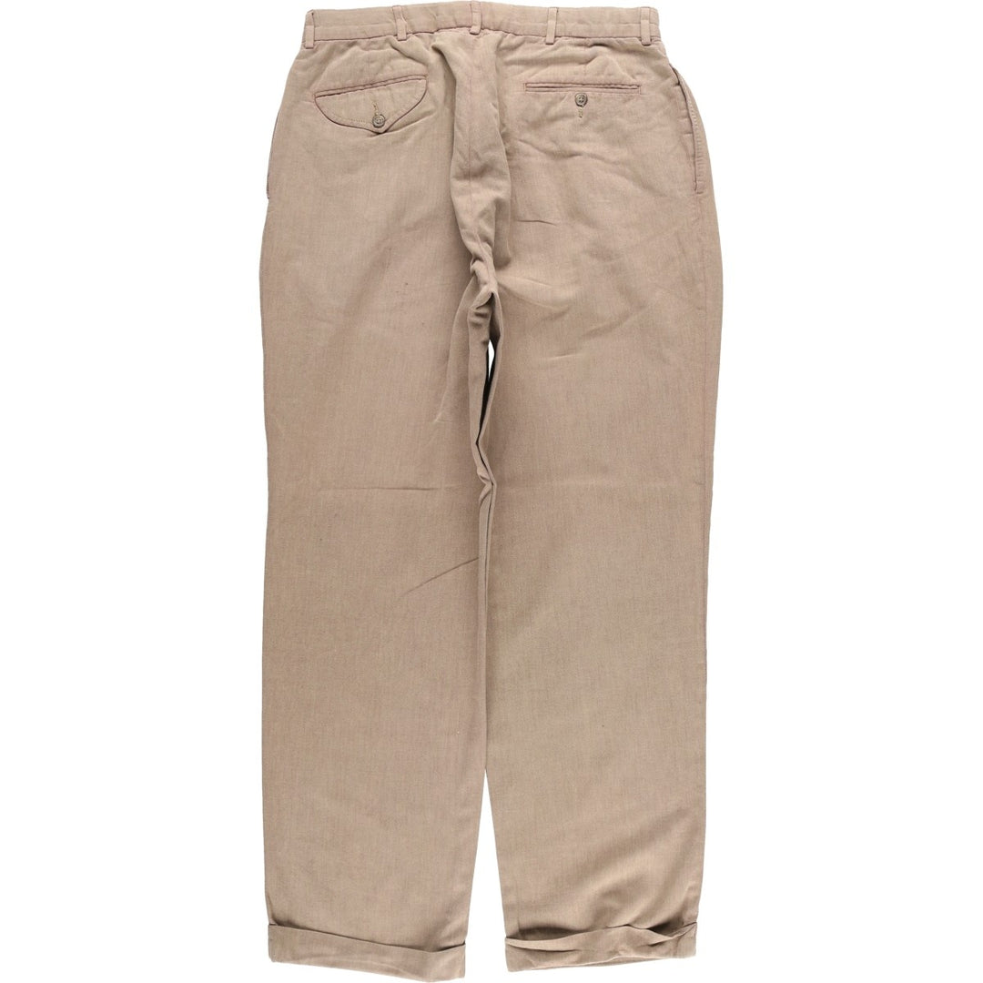 Ralph Lauren POLO by Ralph Lauren two-pleat slacks, men's size W31 cotton beige type brown Vintage Second Hand