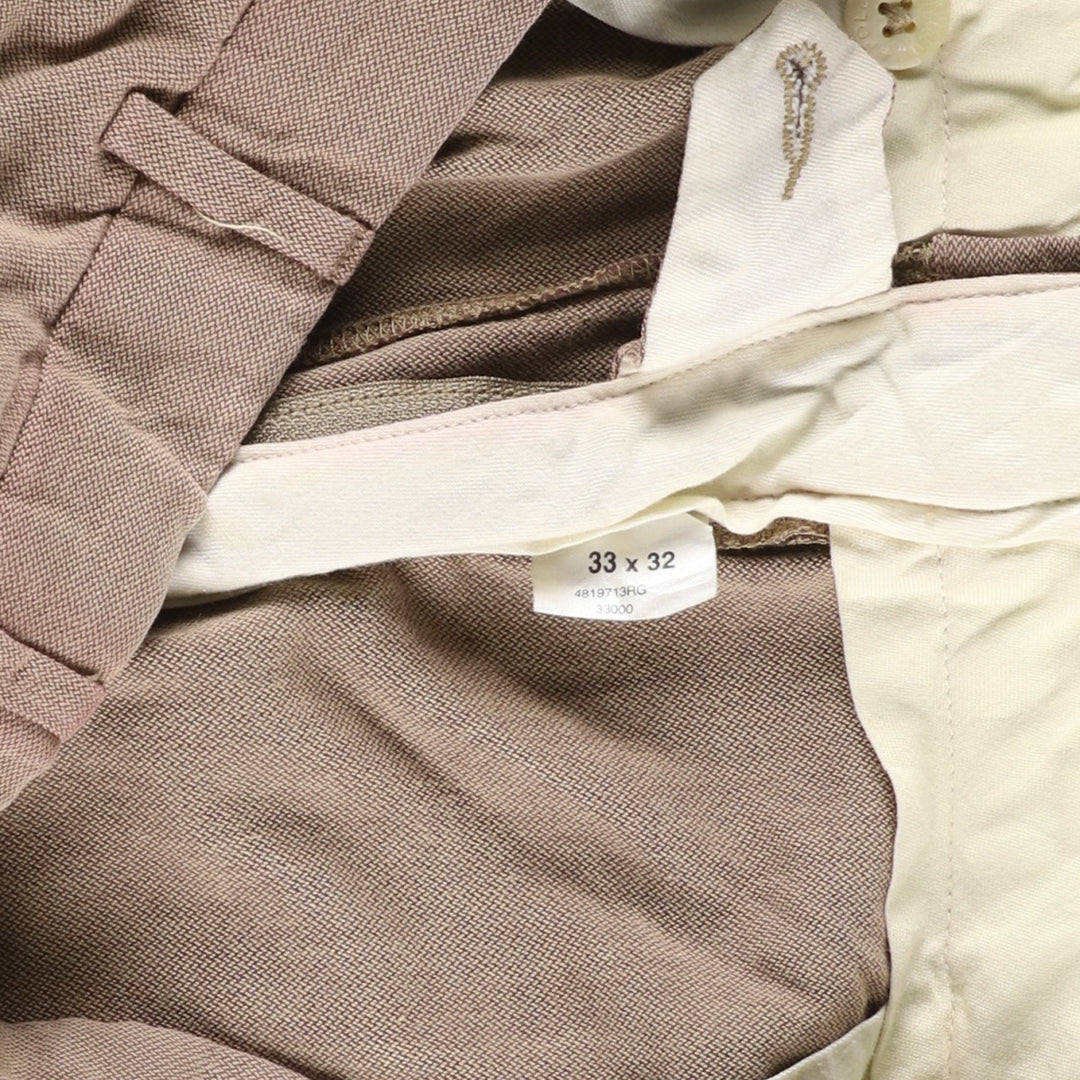 Ralph Lauren POLO by Ralph Lauren two-pleat slacks, men's size W31 cotton beige type brown Vintage Second Hand