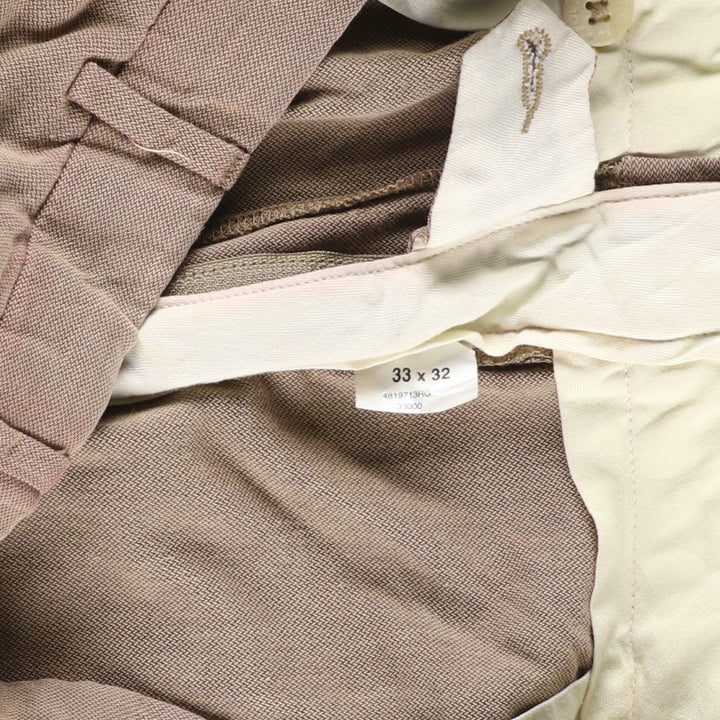 Ralph Lauren POLO by Ralph Lauren two-pleat slacks, men's size W31 cotton beige type brown Vintage Second Hand