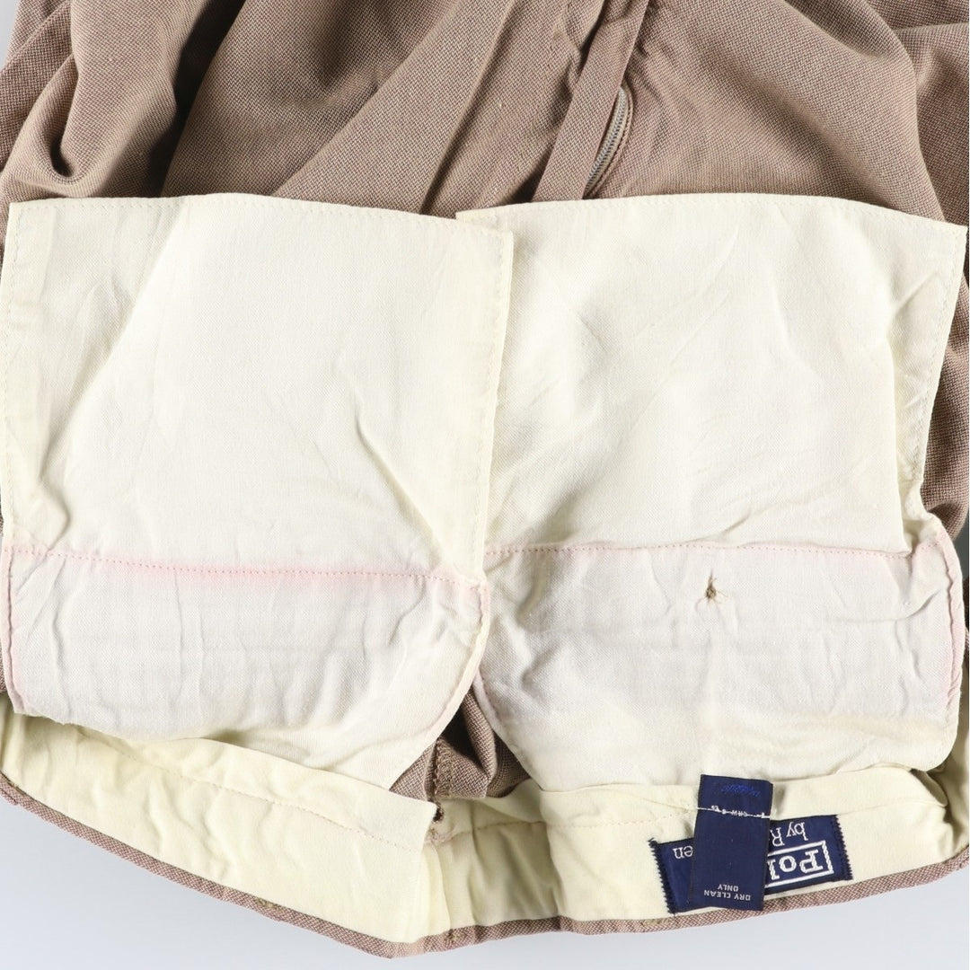 Ralph Lauren POLO by Ralph Lauren two-pleat slacks, men's size W31 cotton beige type brown Vintage Second Hand