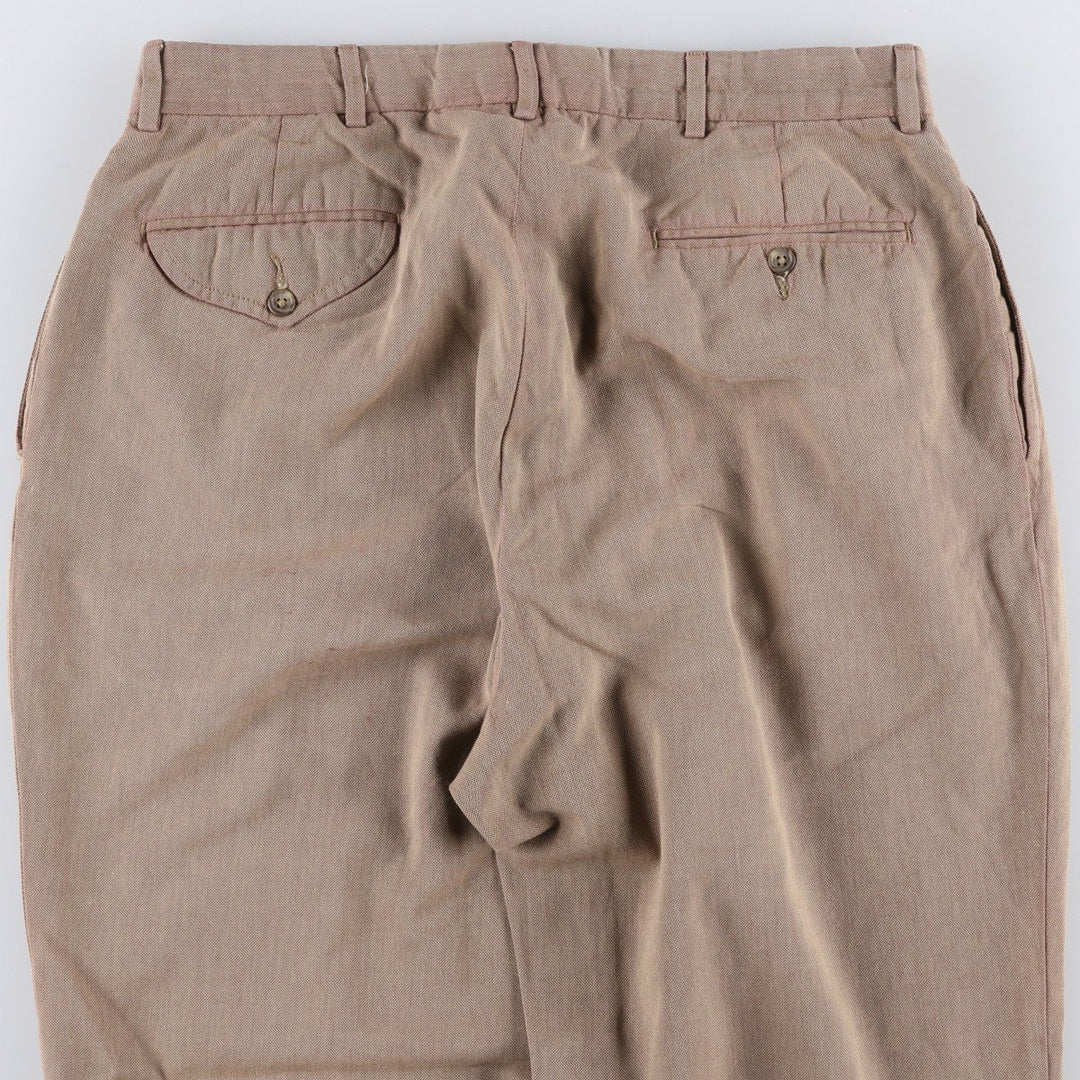 Ralph Lauren POLO by Ralph Lauren two-pleat slacks, men's size W31 cotton beige type brown Vintage Second Hand