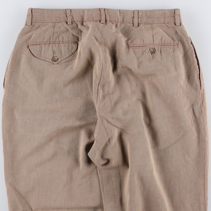 Ralph Lauren POLO by Ralph Lauren two-pleat slacks, men's size W31 cotton beige type brown Vintage Second Hand