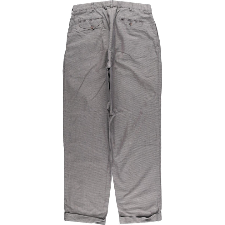 Ralph Lauren POLO by Ralph Lauren Houndstooth Pattern Two-Pleated Slacks, Men's Size W33 cotton gray type Vintage Second Hand