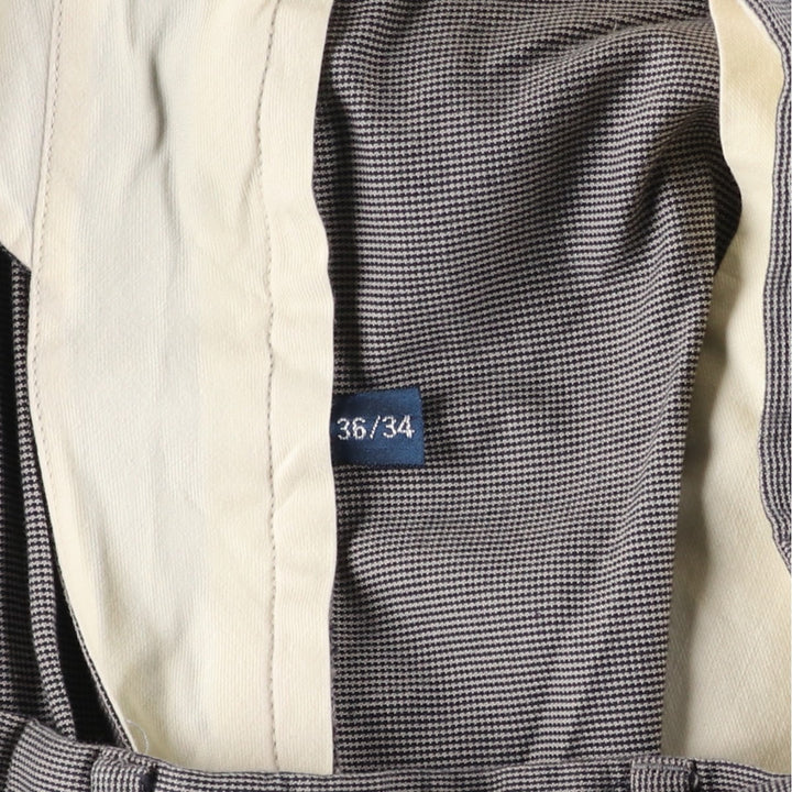 Ralph Lauren POLO by Ralph Lauren Houndstooth Pattern Two-Pleated Slacks, Men's Size W33 cotton gray type Vintage Second Hand