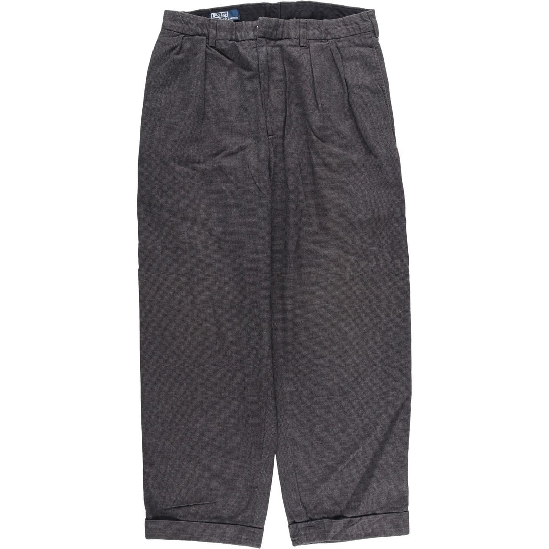 Ralph Lauren POLO by Ralph Lauren Men's Two-Pleated Slacks, Size W30 cotton gray type Vintage Second Hand