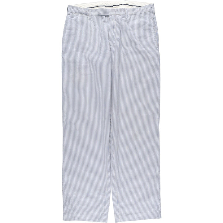 Ralph Lauren POLO by Ralph Lauren seersucker slacks, men's size W35 cotton Blue type light blue Vintage Second Hand