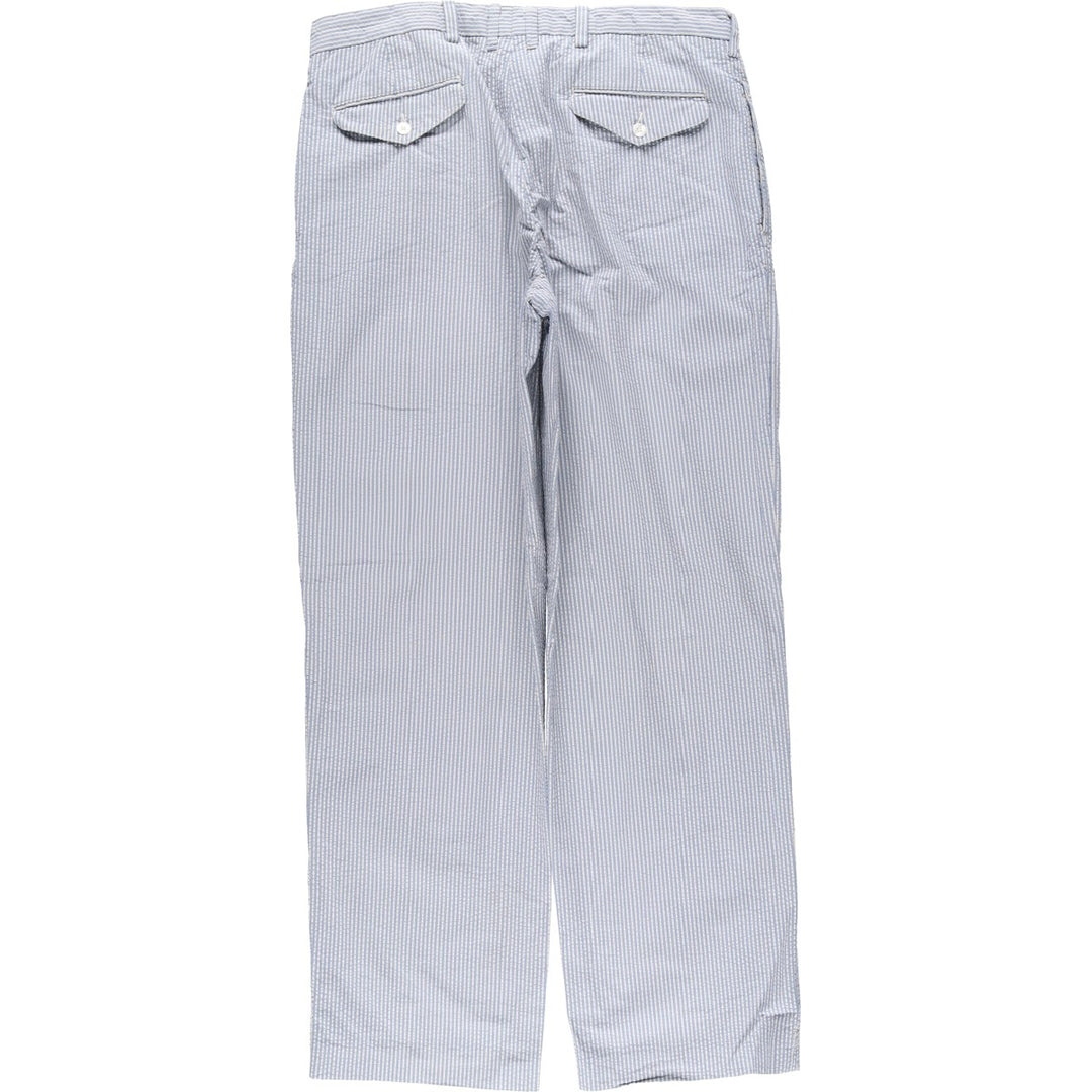Ralph Lauren POLO by Ralph Lauren seersucker slacks, men's size W35 cotton Blue type light blue Vintage Second Hand