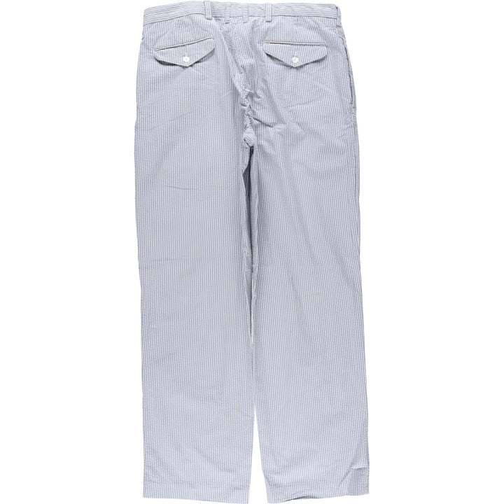 Ralph Lauren POLO by Ralph Lauren seersucker slacks, men's size W35 cotton Blue type light blue Vintage Second Hand