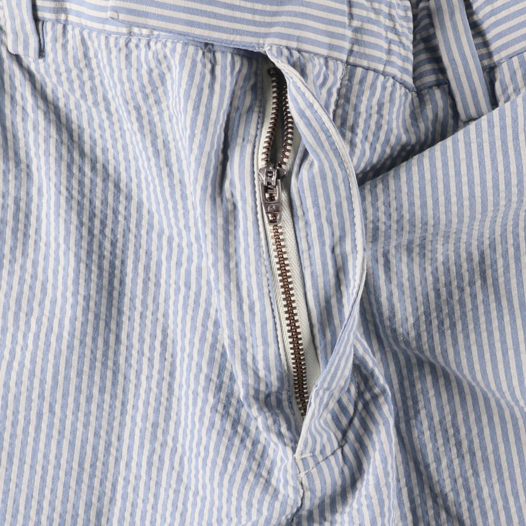 Ralph Lauren POLO by Ralph Lauren seersucker slacks, men's size W35 cotton Blue type light blue Vintage Second Hand