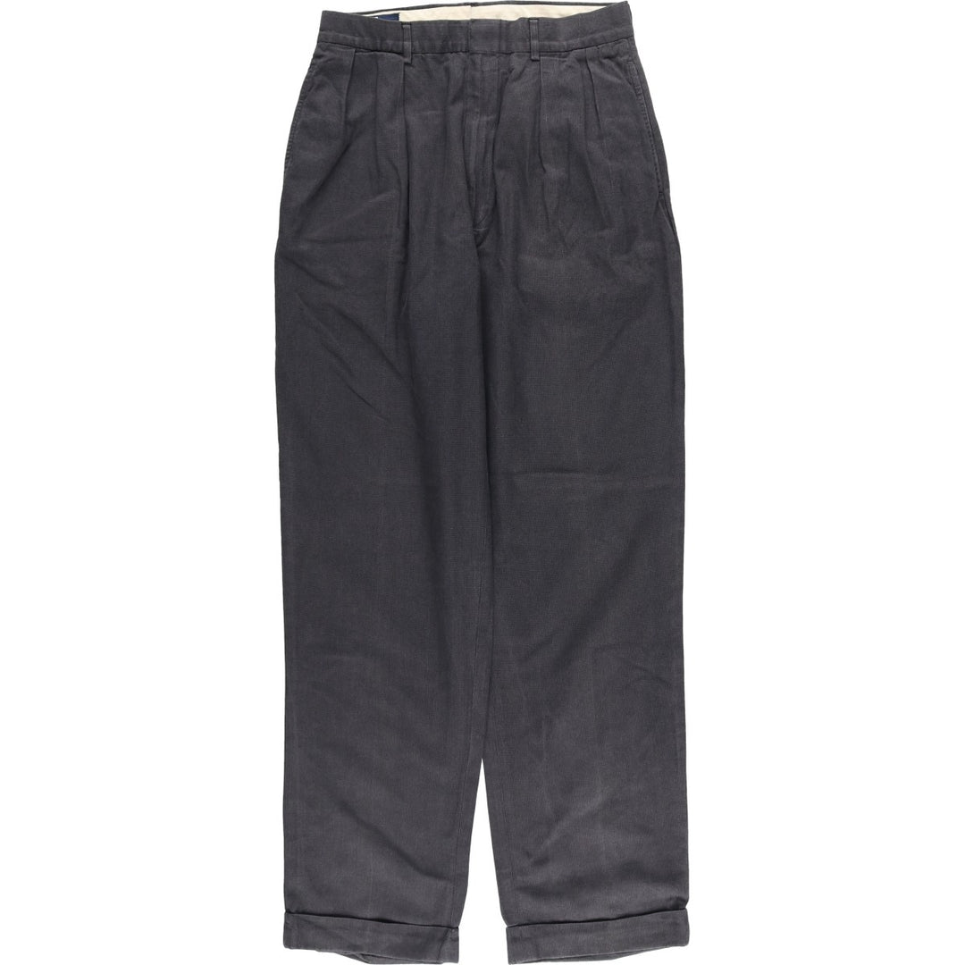 Ralph Lauren POLO by Ralph Lauren two-pleat slacks, men's size W29 cotton gray type Vintage Second Hand