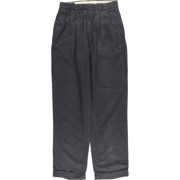 Ralph Lauren POLO by Ralph Lauren two-pleat slacks, men's size W29 cotton gray type Vintage Second Hand