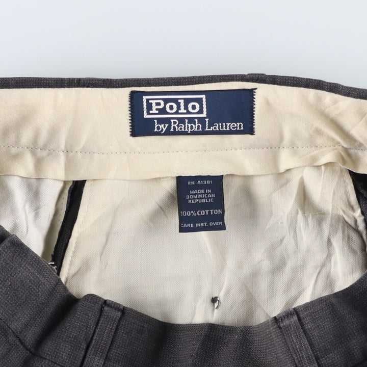 Ralph Lauren POLO by Ralph Lauren two-pleat slacks, men's size W29 cotton gray type Vintage Second Hand