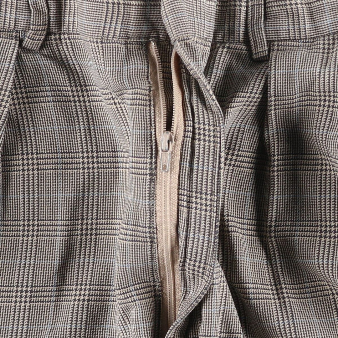 Ralph Lauren POLO by Ralph Lauren Houndstooth Pattern Two-Pleated Cotton Slacks, Men's Size W31 cotton gray type Vintage Second Hand
