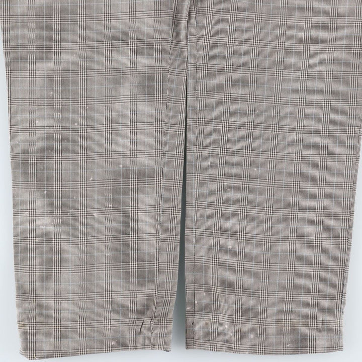 Ralph Lauren POLO by Ralph Lauren Houndstooth Pattern Two-Pleated Cotton Slacks, Men's Size W31 cotton gray type Vintage Second Hand