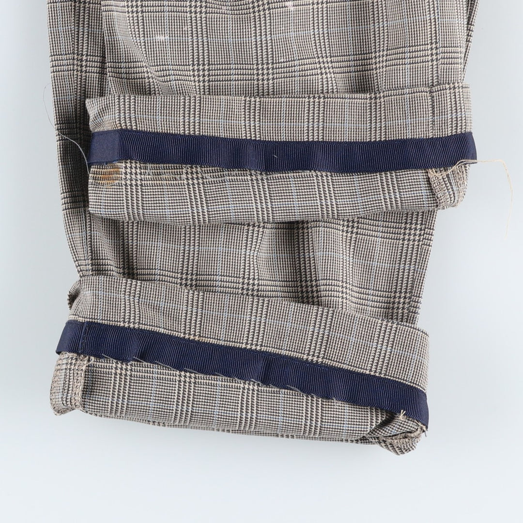 Ralph Lauren POLO by Ralph Lauren Houndstooth Pattern Two-Pleated Cotton Slacks, Men's Size W31 cotton gray type Vintage Second Hand