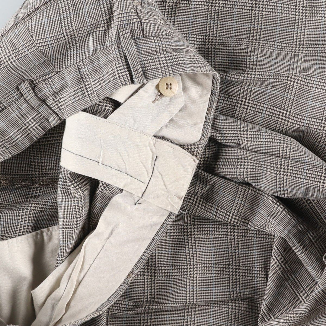 Ralph Lauren POLO by Ralph Lauren Houndstooth Pattern Two-Pleated Cotton Slacks, Men's Size W31 cotton gray type Vintage Second Hand