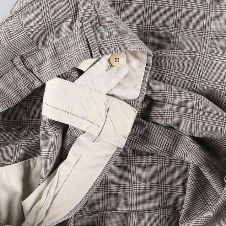 Ralph Lauren POLO by Ralph Lauren Houndstooth Pattern Two-Pleated Cotton Slacks, Men's Size W31 cotton gray type Vintage Second Hand