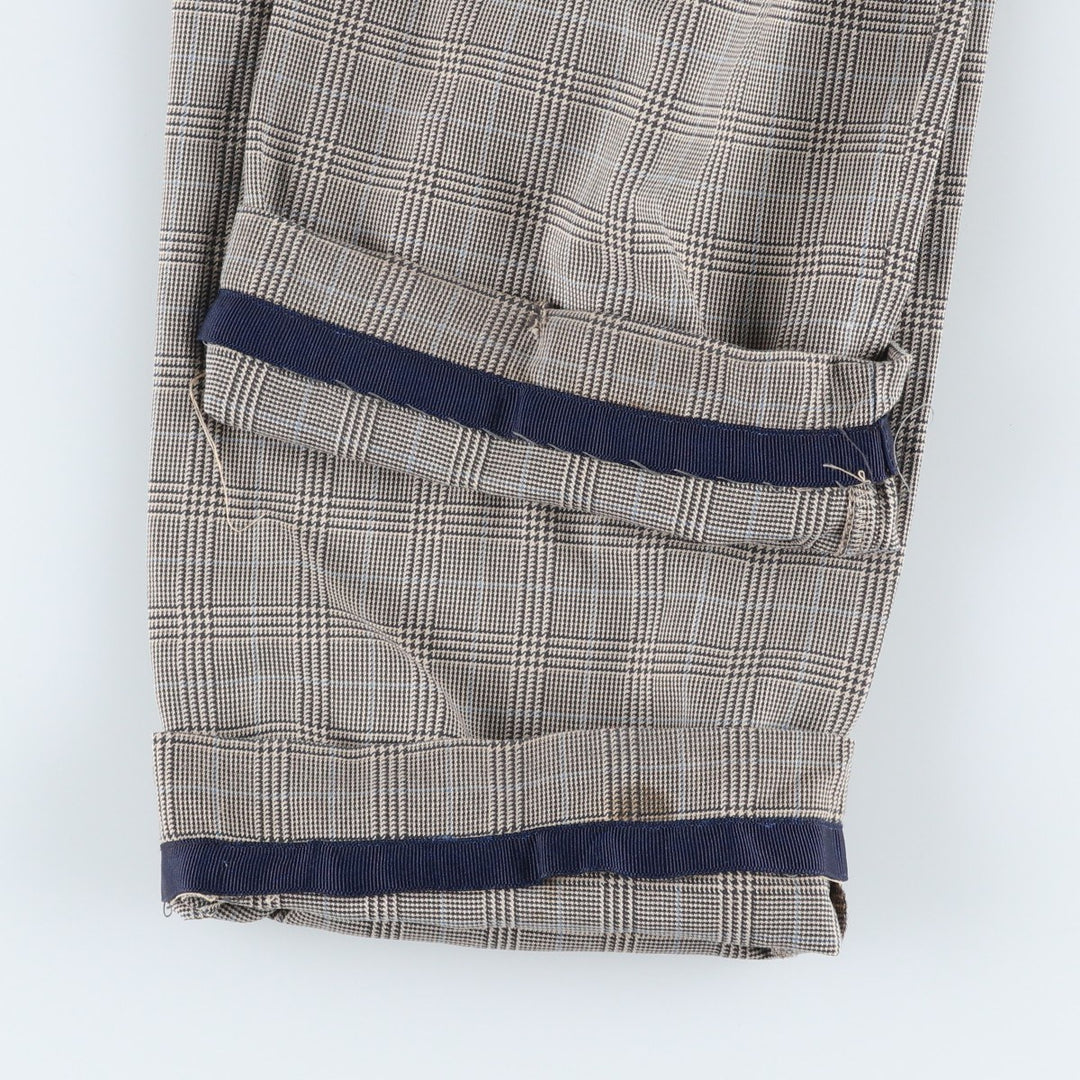 Ralph Lauren POLO by Ralph Lauren Houndstooth Pattern Two-Pleated Cotton Slacks, Men's Size W31 cotton gray type Vintage Second Hand