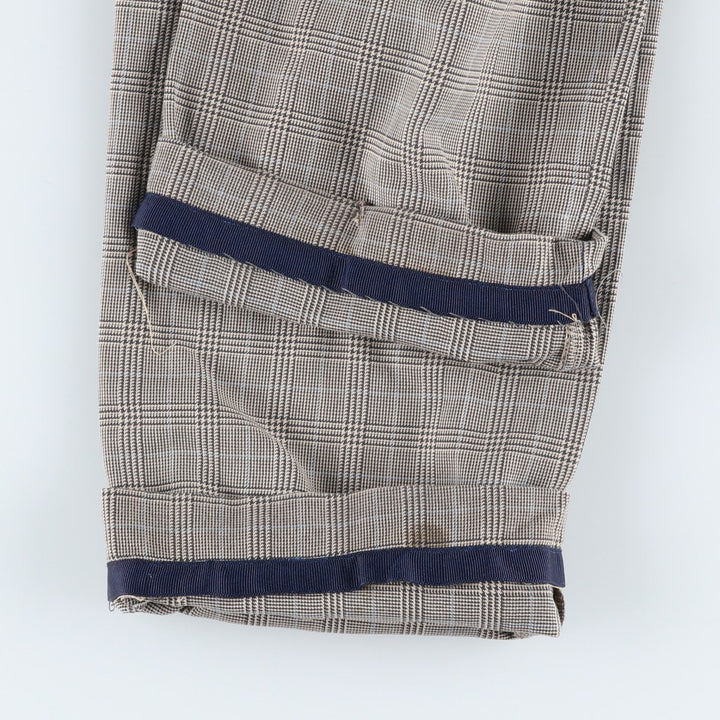 Ralph Lauren POLO by Ralph Lauren Houndstooth Pattern Two-Pleated Cotton Slacks, Men's Size W31 cotton gray type Vintage Second Hand