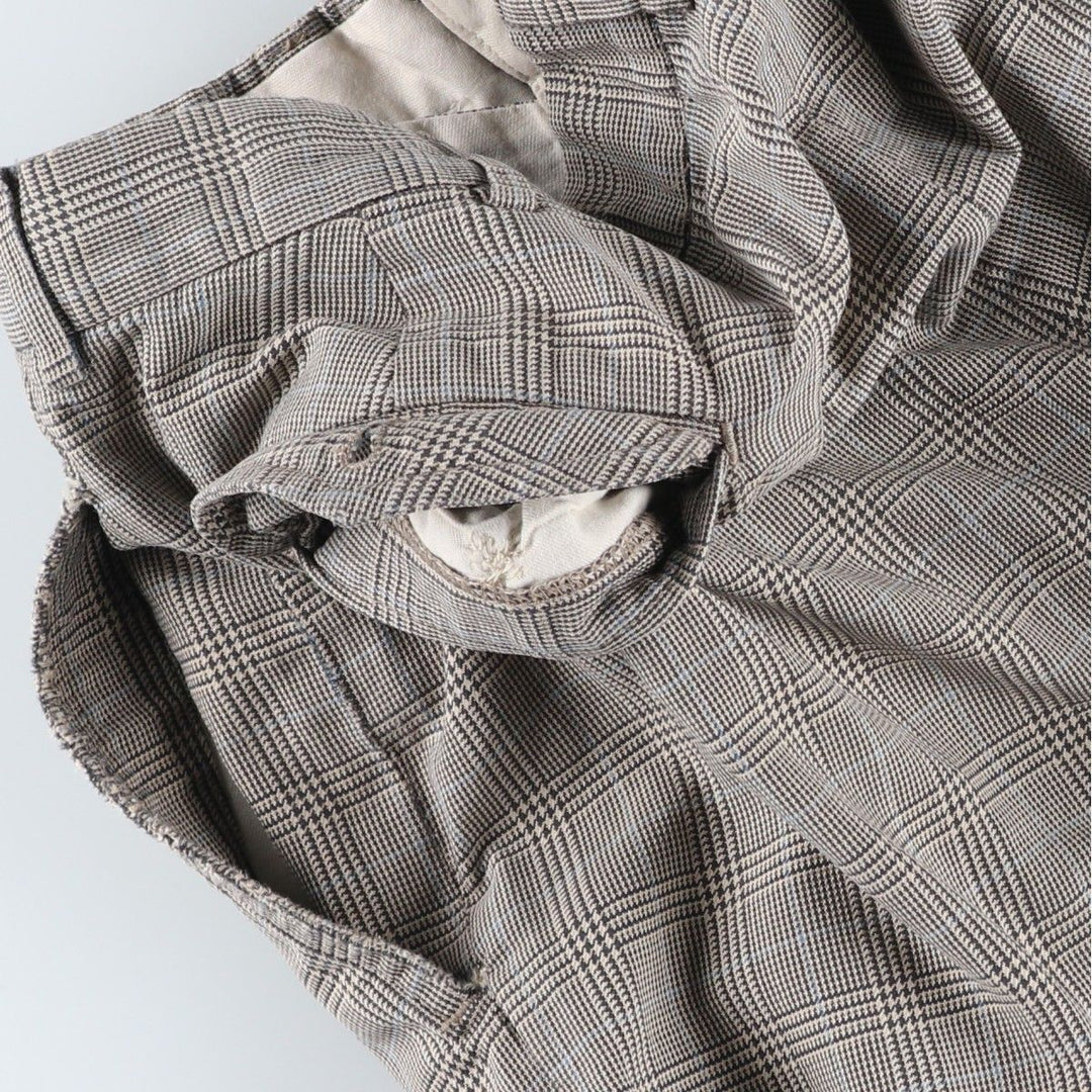 Ralph Lauren POLO by Ralph Lauren Houndstooth Pattern Two-Pleated Cotton Slacks, Men's Size W31 cotton gray type Vintage Second Hand