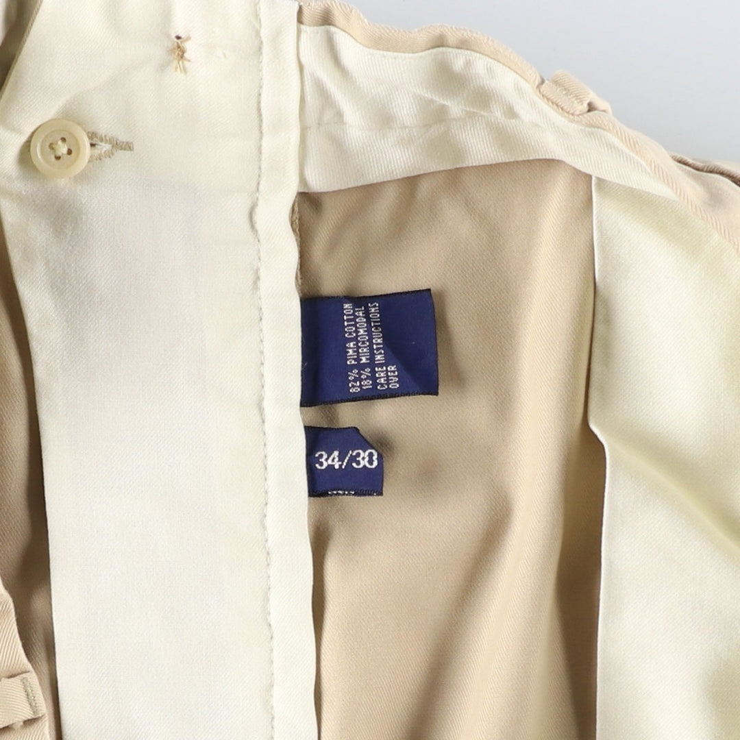 Ralph Lauren POLO GOLF Men's Cotton Slacks, Size W34 Pima Cotton Beige type Vintage Second Hand