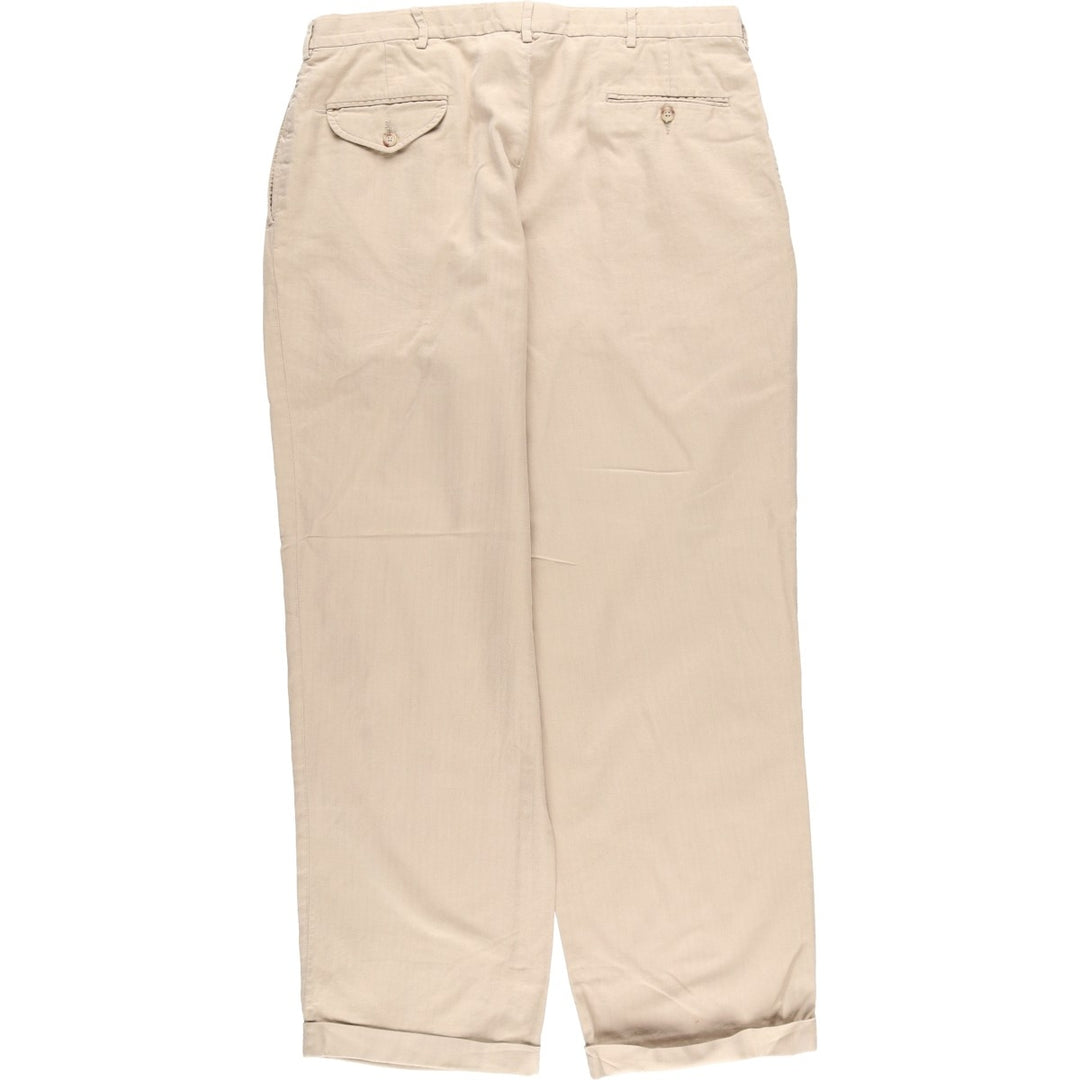Ralph Lauren POLO by Ralph Lauren Two-pleat slacks pants for men, size W34 cotton Beige type Vintage Second Hand