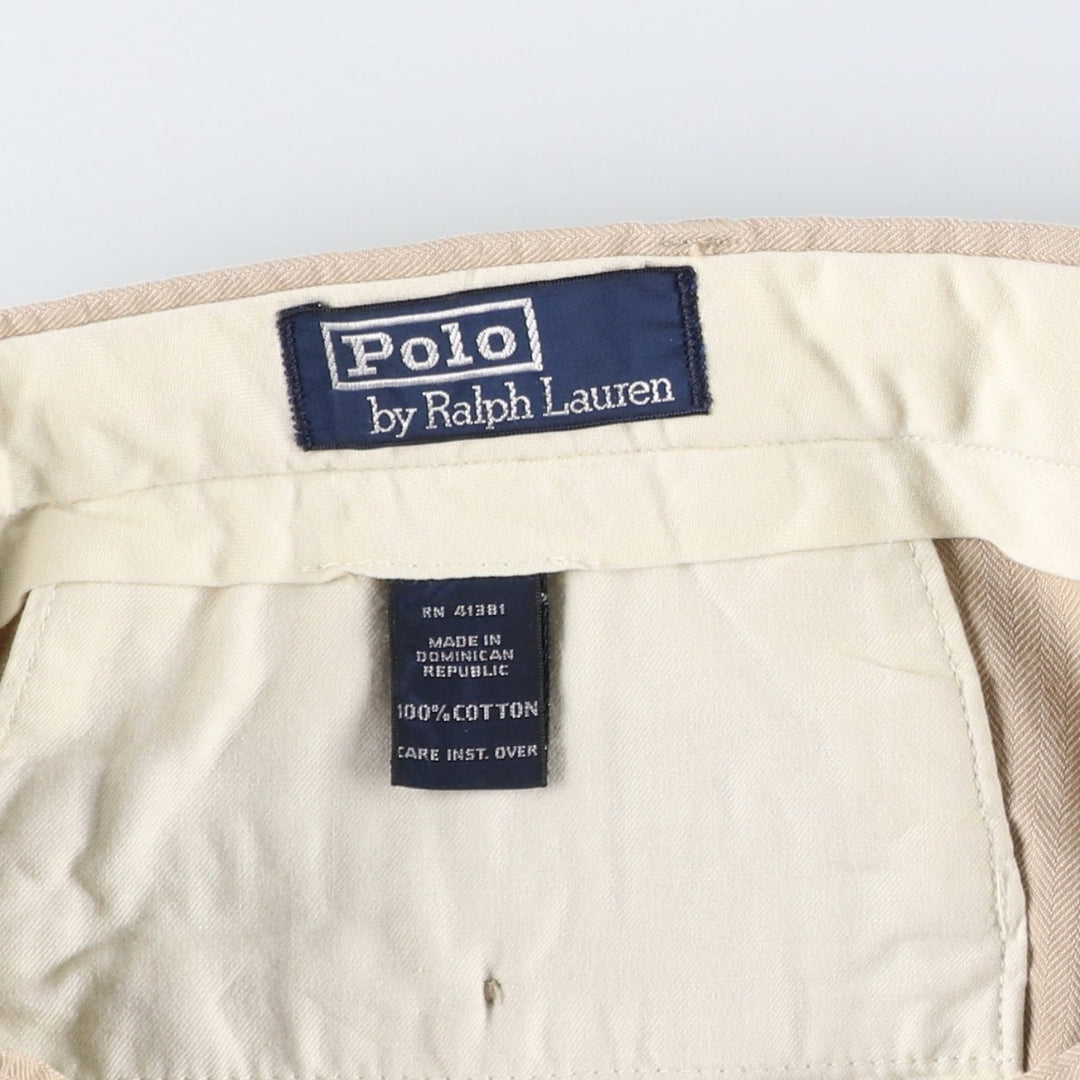 Ralph Lauren POLO by Ralph Lauren Two-pleat slacks pants for men, size W34 cotton Beige type Vintage Second Hand