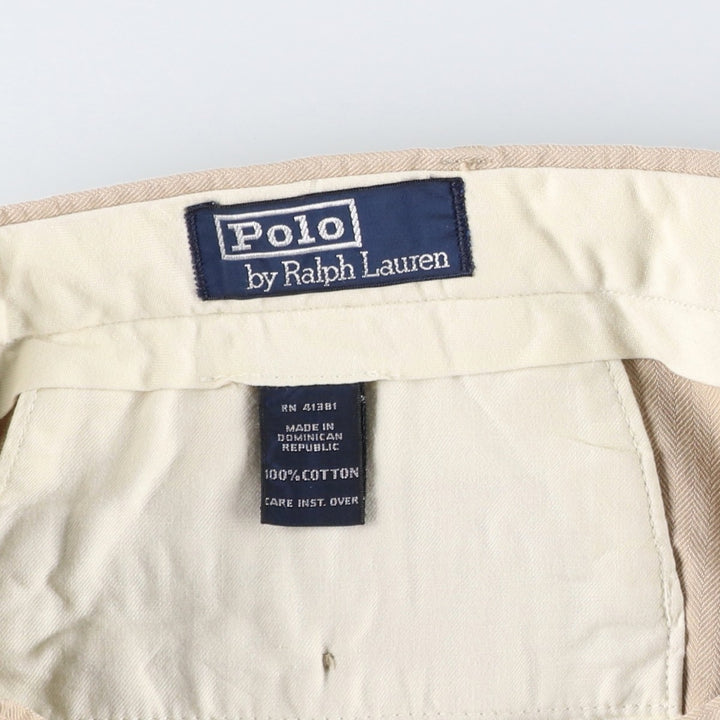 Ralph Lauren POLO by Ralph Lauren Two-pleat slacks pants for men, size W34 cotton Beige type Vintage Second Hand