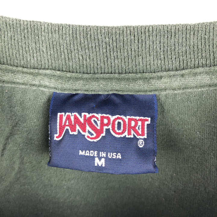 90'S Jansport Vintage Long Sleeve T-Shirt, Made in USA, Men's Size Medium cotton Green type dark green Vintage Second Hand