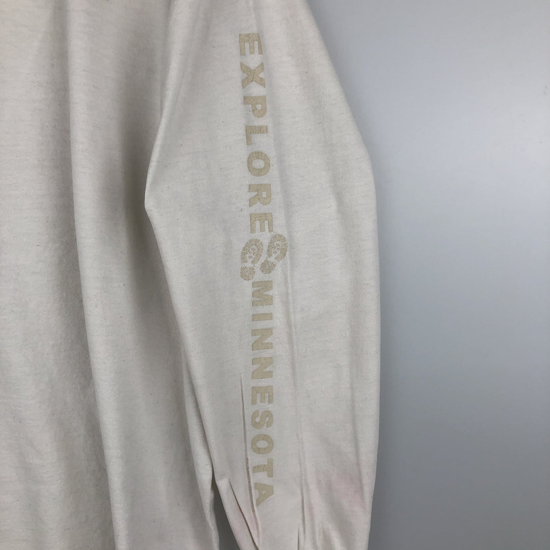 90'S All Sport Long Sleeve T-Shirt, Made in USA, Men's XL cotton white type Vintage Second Hand