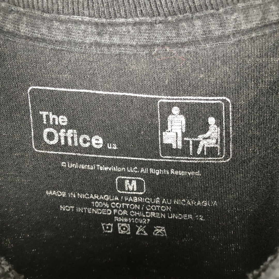 90'S THE OFFICE TV Drama Long Sleeve T-Shirt, Men's Size Medium cotton black type Vintage Second Hand