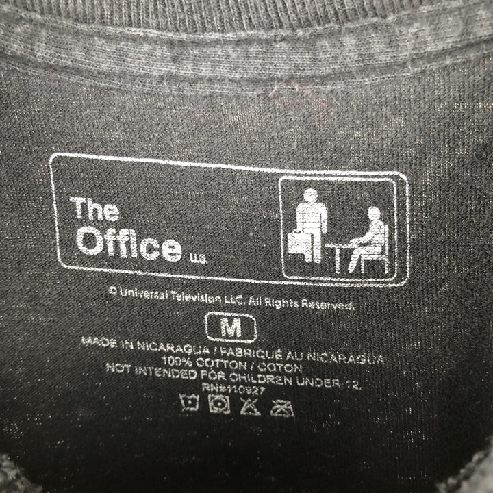 90'S THE OFFICE TV Drama Long Sleeve T-Shirt, Men's Size Medium cotton black type Vintage Second Hand