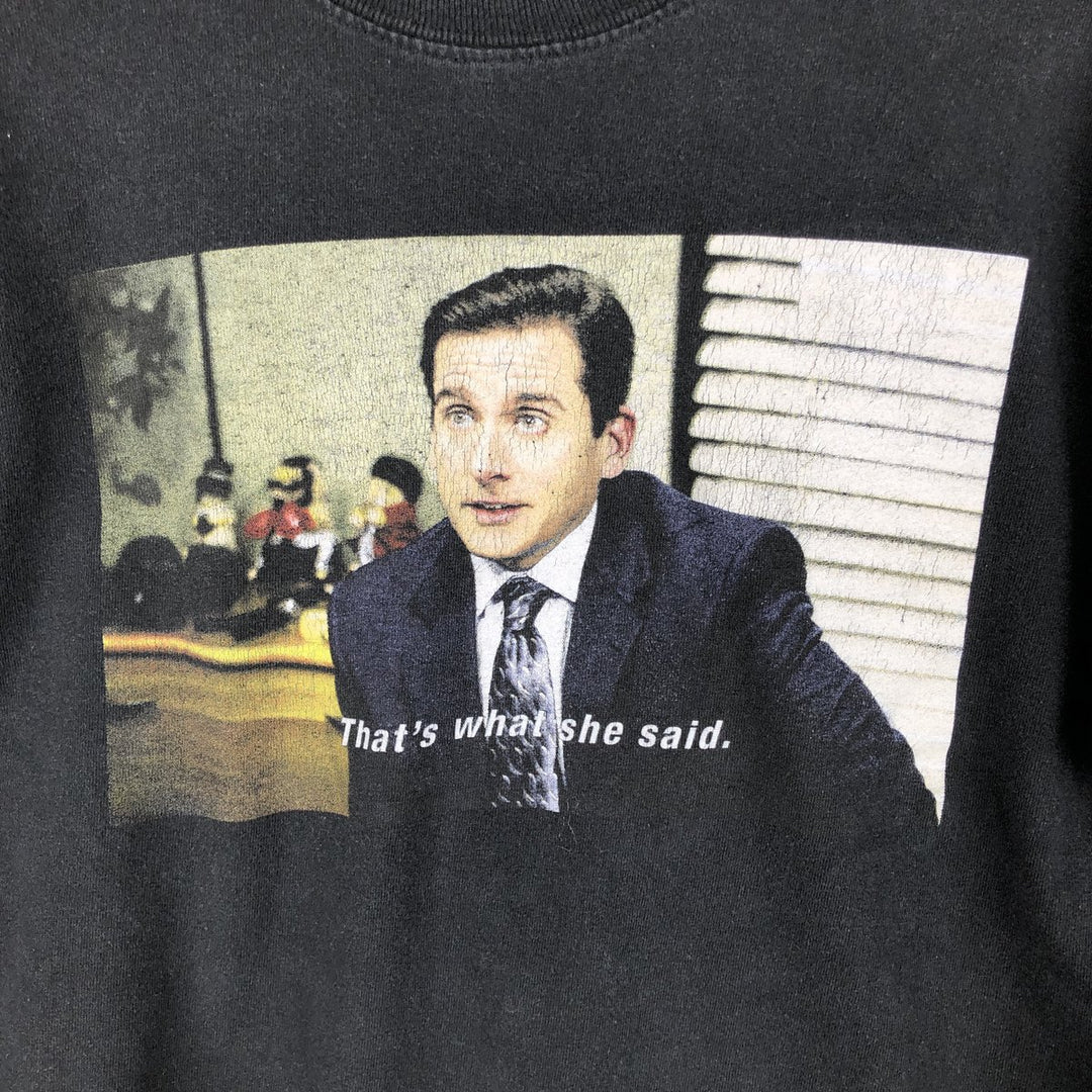 90'S THE OFFICE TV Drama Long Sleeve T-Shirt, Men's Size Medium cotton black type Vintage Second Hand