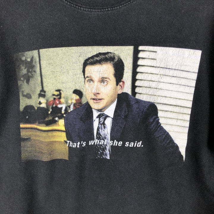 90'S THE OFFICE TV Drama Long Sleeve T-Shirt, Men's Size Medium cotton black type Vintage Second Hand