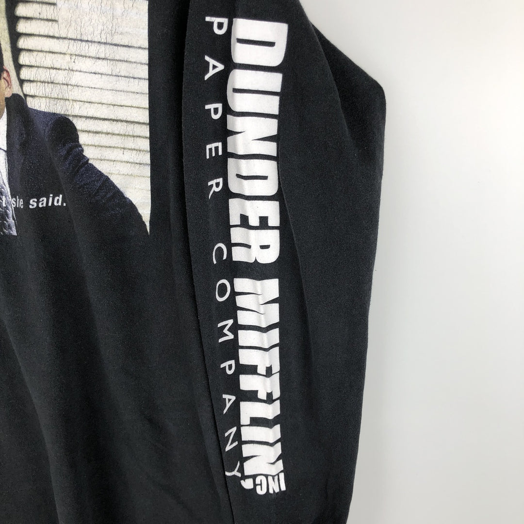 90'S THE OFFICE TV Drama Long Sleeve T-Shirt, Men's Size Medium cotton black type Vintage Second Hand