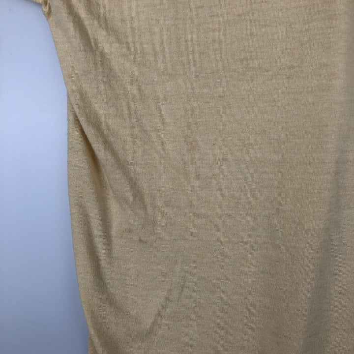Vintage 1980'S Munsingwear Solid Pocket Long Sleeve T-Shirt, Men's XL polyester Beige type Vintage Second Hand