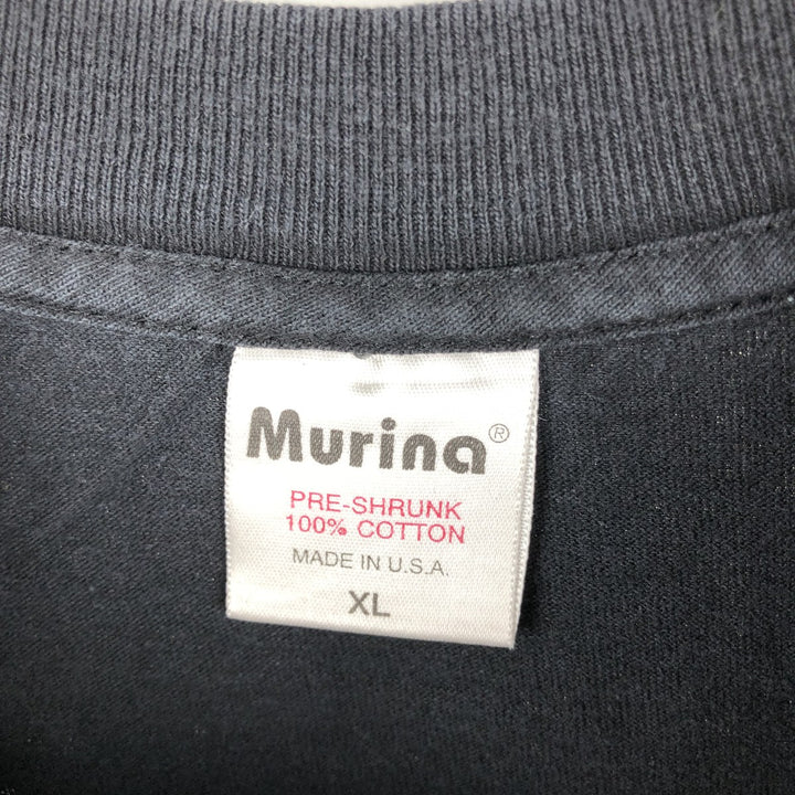 90'S MURINA Eagle Pattern Motorcycle Long Sleeve T-Shirt, Made in USA, Men's XL cotton black type Vintage Second Hand