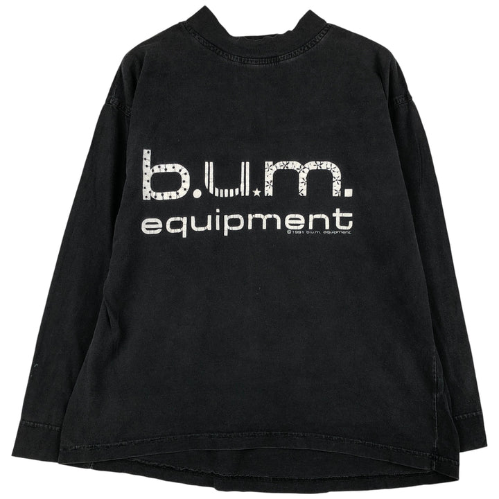 bum long T-shirt, men's size M cotton black type Vintage Second Hand