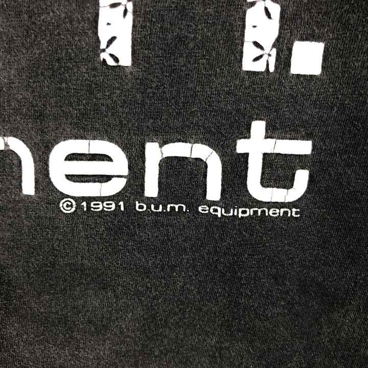 bum long T-shirt, men's size M cotton black type Vintage Second Hand