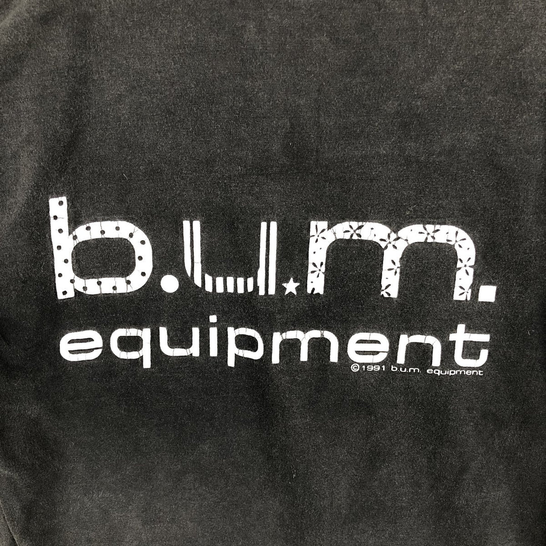 bum long T-shirt, men's size M cotton black type Vintage Second Hand