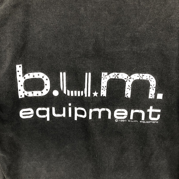 bum long T-shirt, men's size M cotton black type Vintage Second Hand