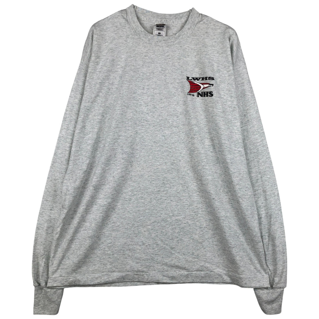 90'S Fruit of the Loom Best Long Sleeve T-Shirt, Made in USA, Men's XL, Vintage cotton gray type Vintage Second Hand