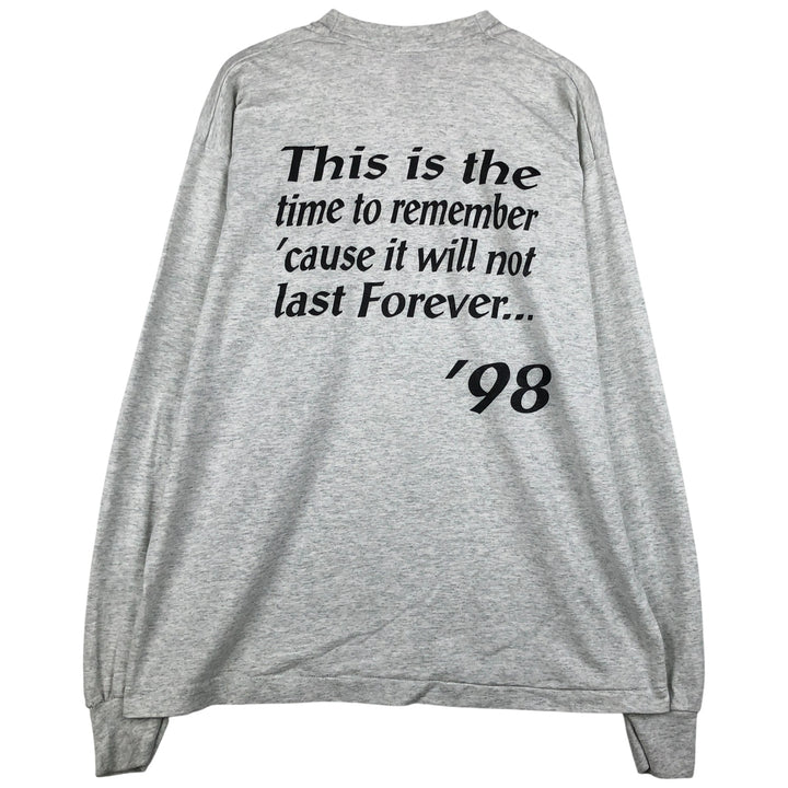 90'S Fruit of the Loom Best Long Sleeve T-Shirt, Made in USA, Men's XL, Vintage cotton gray type Vintage Second Hand