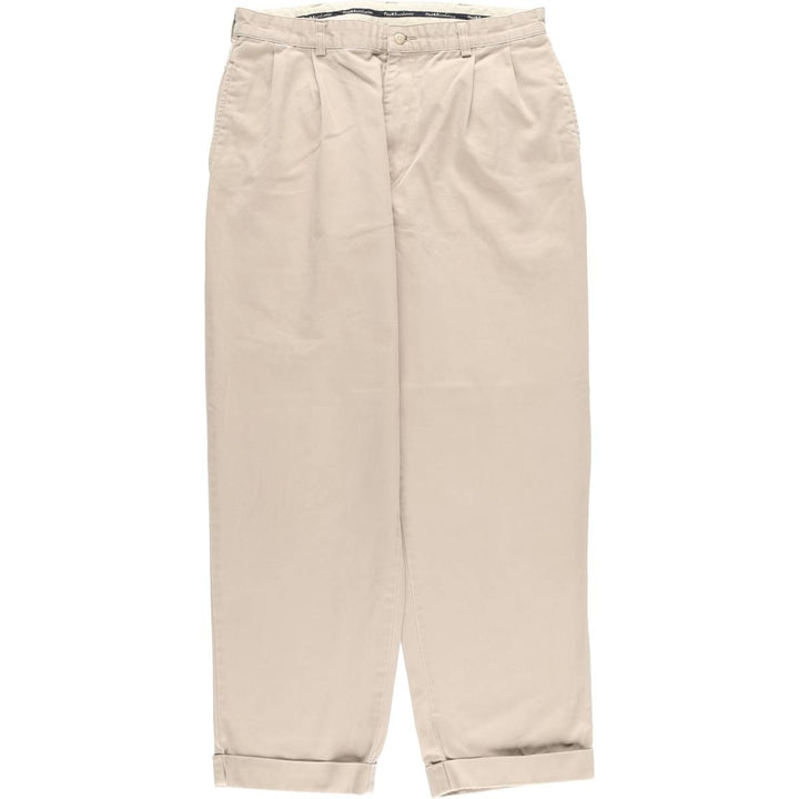 Ralph Lauren Polo Ralph Lauren Two-pleat Chino Pants for Men, W34 equivalent cotton Beige type Vintage Second Hand